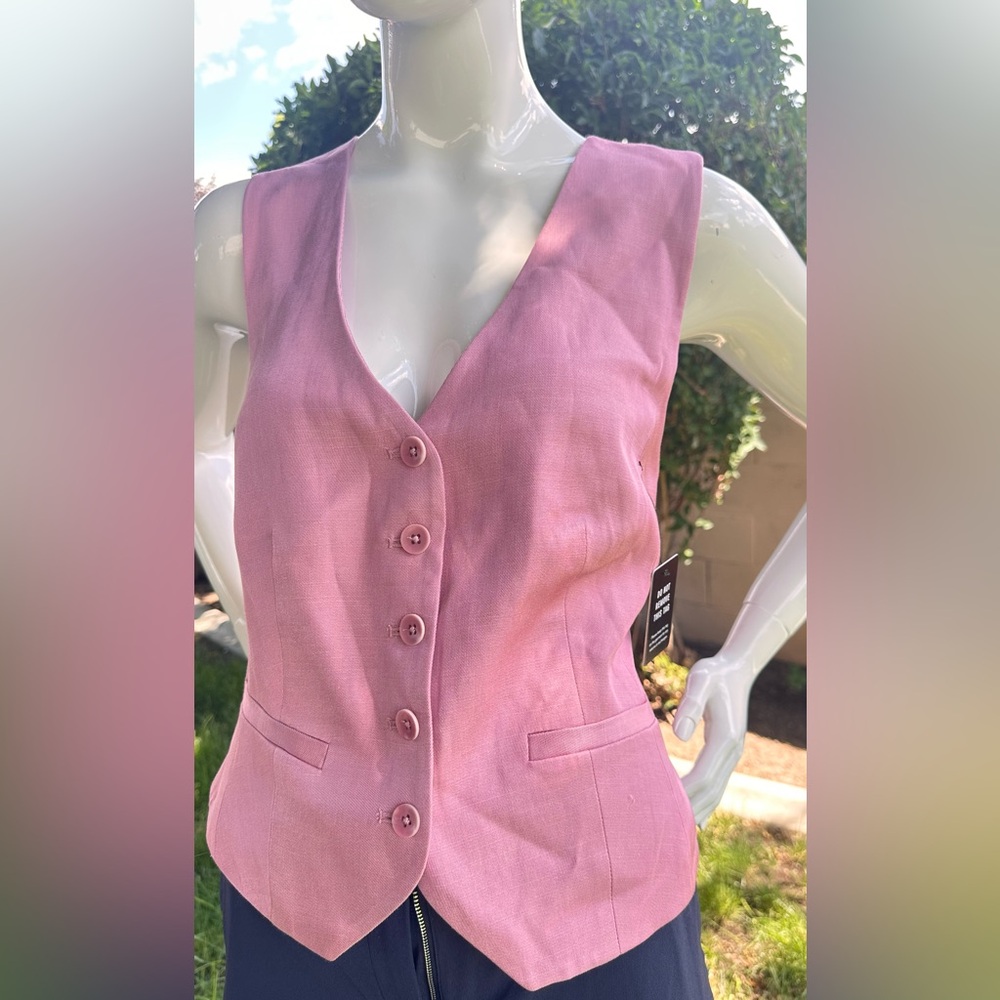 Express Pink Button-Up Vest